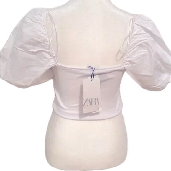 Zara Puff Sleeve Crop Top, L - Picture 2 of 7